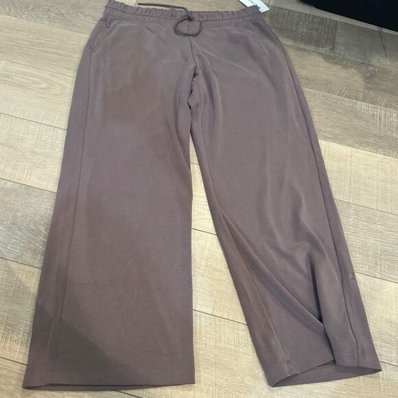 ATHLETA WOMENS NEW XL SEASOFT PANTS PANTALON TAN - Picture 1 of 9